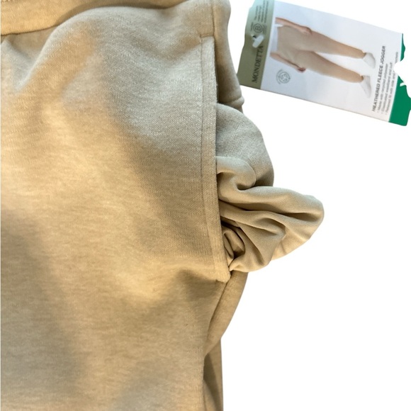 Mondetta Women's Heathered Fleece Joggers XL Irish Cream - Picture 5 of 6